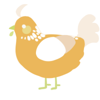 A honey and cream chicken with a neck-speckle pattern