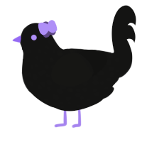 A black chicken with a speckle pattern