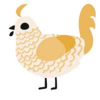 A cream and honey chicken with a lace pattern
