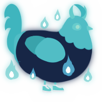 A tumblr and teal chicken