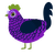 Juniper, a violet and tumblr chicken with a lace pattern