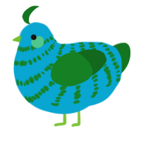 A cerulean and leaf chicken with a bar pattern