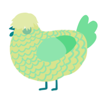 A lemon and spring chicken with a lace pattern