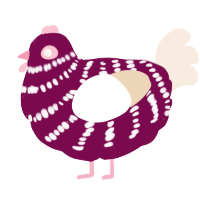 A wine and cream chicken with a bar pattern