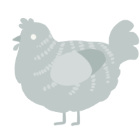 A silver chicken with a half-bar pattern