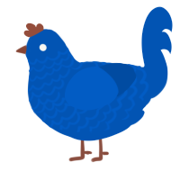 normal bird, a ultramarine chicken with a lace pattern