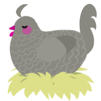 A ash chicken with a lace pattern