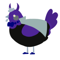 A black and overcast chicken with a head pattern