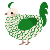 A cream and leaf chicken with a lace pattern