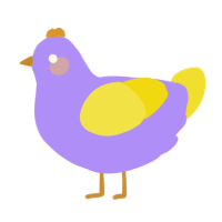 dunkaccino, a lilac and yellow chicken