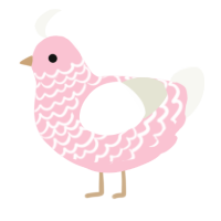 A rose and white chicken with a lace pattern