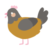 A gold and grey chicken with a head pattern