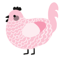 A rose chicken with a lace pattern