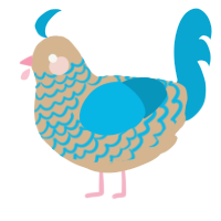 A beige and cerulean chicken with a lace pattern