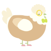 A beige and cream chicken with a head pattern