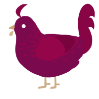 A wine and maroon chicken with a half-lace pattern