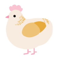 A cream and honey chicken with a neck-band pattern