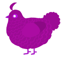 A plum chicken with a lace pattern