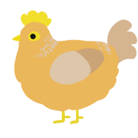 A honey and beige chicken with a neck-band pattern