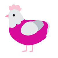 (unnamed), a fuchsia and mist chicken with a head pattern