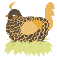A bark and honey chicken with a lace pattern