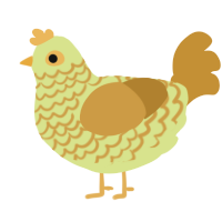 A lemon and gold chicken with a lace pattern
