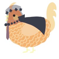 A cerulean and viridian chicken with a lace pattern