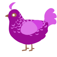 A plum and orchid chicken with a half-lace pattern