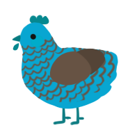 A cerulean and bark chicken with a lace pattern