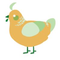 A honey and gluppy chicken with a neck-band pattern