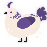 A cream and overcast chicken with a neck-speckle pattern