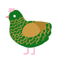 A leaf and gold chicken with a lace pattern