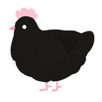 A sable chicken with a speckle pattern