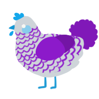 A mist and violet chicken with a lace pattern