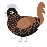A sable and brown chicken with a lace pattern