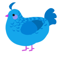 A sky and sapphire chicken with a half-lace pattern