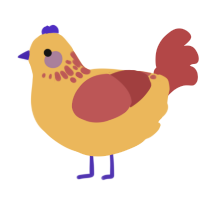 A honey and red chicken with a neck-speckle pattern