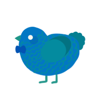 A sapphire and sea chicken with a lace pattern