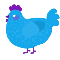 A sky chicken with a speckle pattern