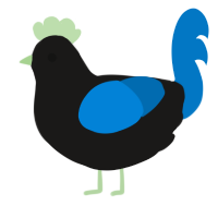 A sable and sapphire chicken
