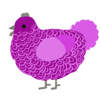 A plum and orchid chicken with a double-lace pattern