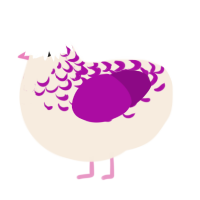 A cream and plum chicken with a half-lace pattern