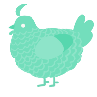 A mint chicken with a lace pattern