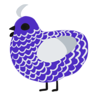 A indigo and mist chicken with a lace pattern