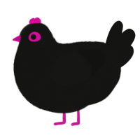 A black chicken with a double-lace pattern