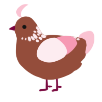 A russet and rose chicken with a neck-speckle pattern