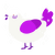 Elmer, a white and amethyst chicken