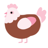 Petunia, a russet and rose chicken with a head pattern