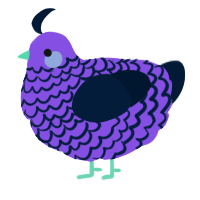 A blurple and tumblr chicken with a lace pattern
