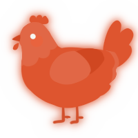 A vermilion chicken with a head pattern